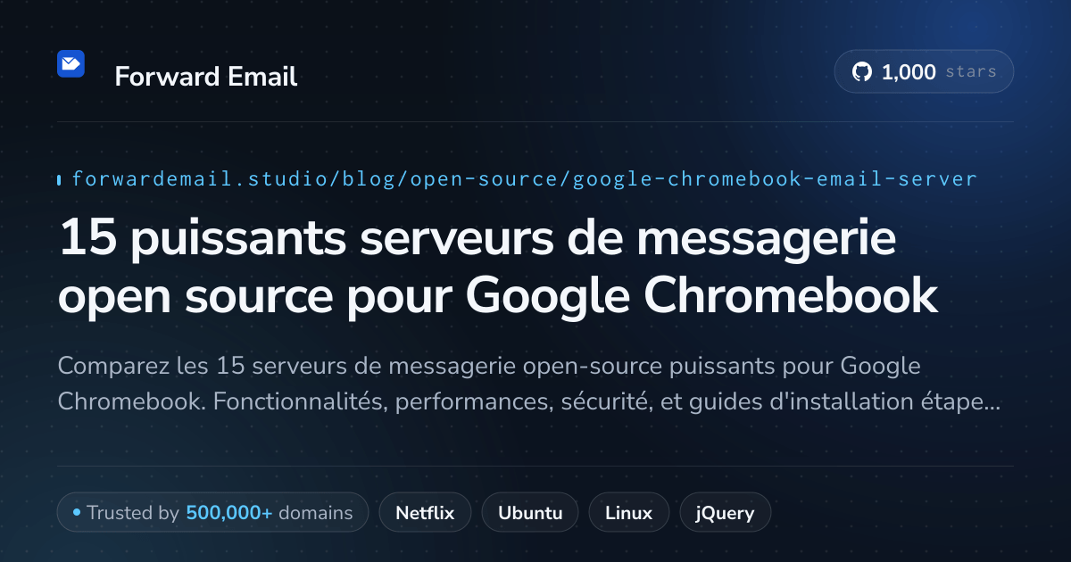 15 puissants serveurs de messagerie open source pour Google Chromebook 2026