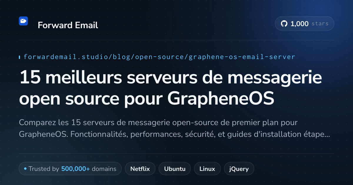 15 meilleurs serveurs de messagerie open source pour GrapheneOS 2026