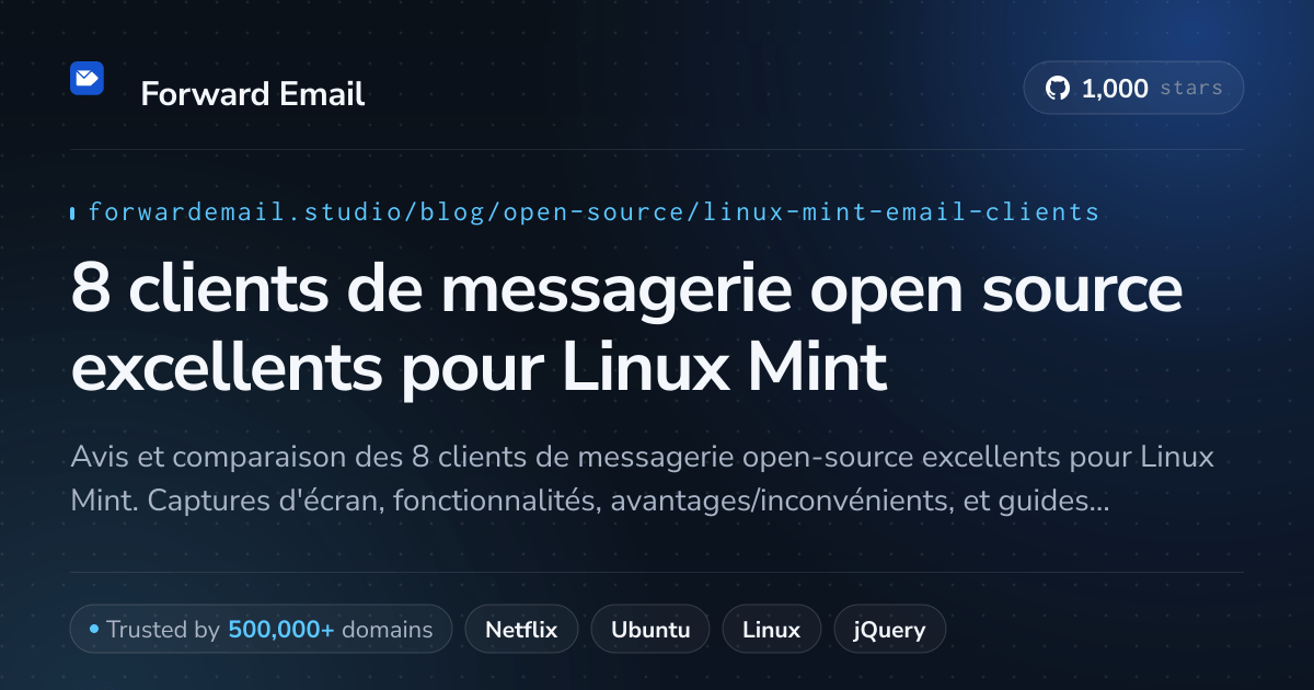 8 clients de messagerie open source excellents pour Linux Mint 2026