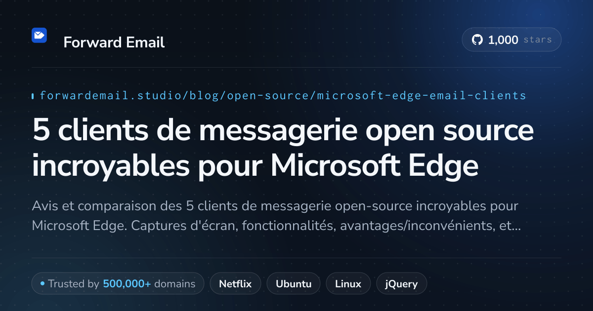 5 clients de messagerie open source incroyables pour Microsoft Edge 2026