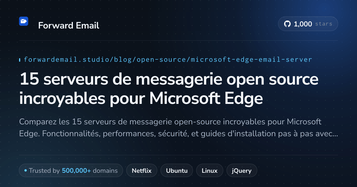 15 serveurs de messagerie open source incroyables pour Microsoft Edge 2026