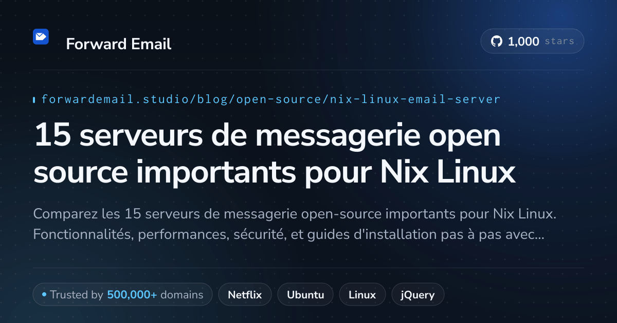 15 serveurs de messagerie open source importants pour Nix Linux 2026