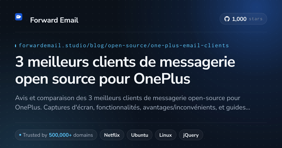 3 meilleurs clients de messagerie open source pour OnePlus 2026