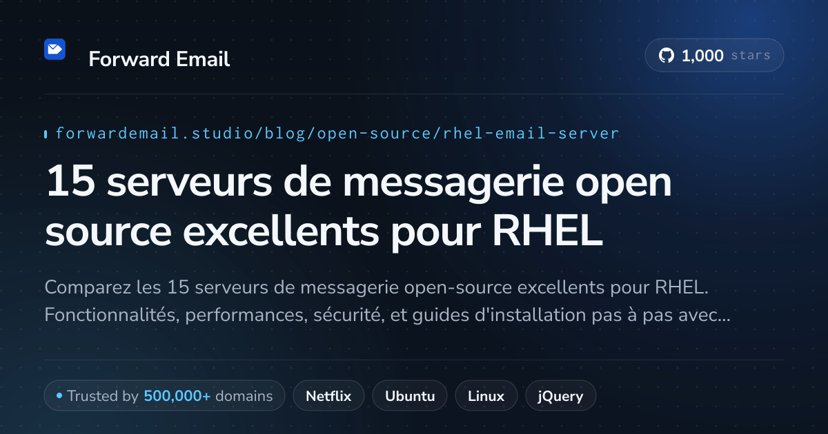 15 serveurs de messagerie open source excellents pour RHEL 2026