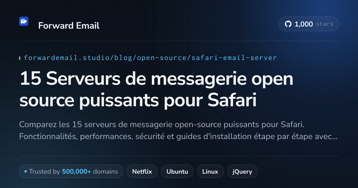 15 Serveurs de messagerie open source puissants pour Safari 2026