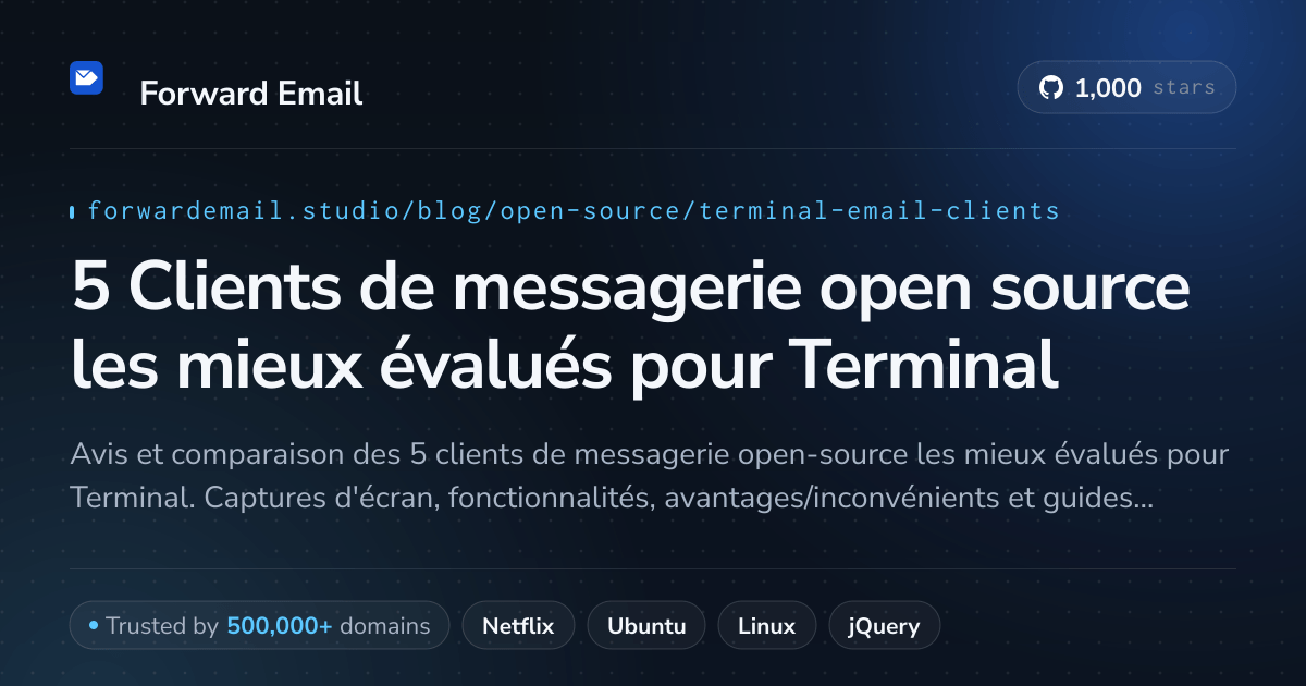 5 Clients de messagerie open source les mieux évalués pour Terminal 2026