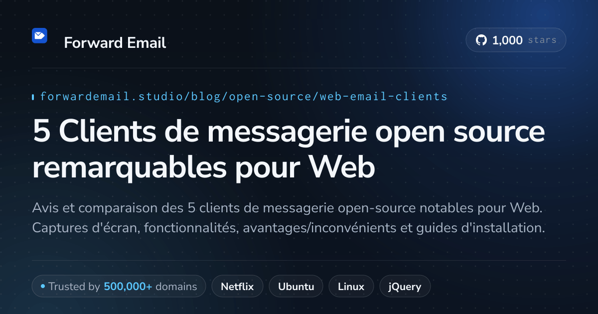 5 Clients de messagerie open source remarquables pour Web 2026