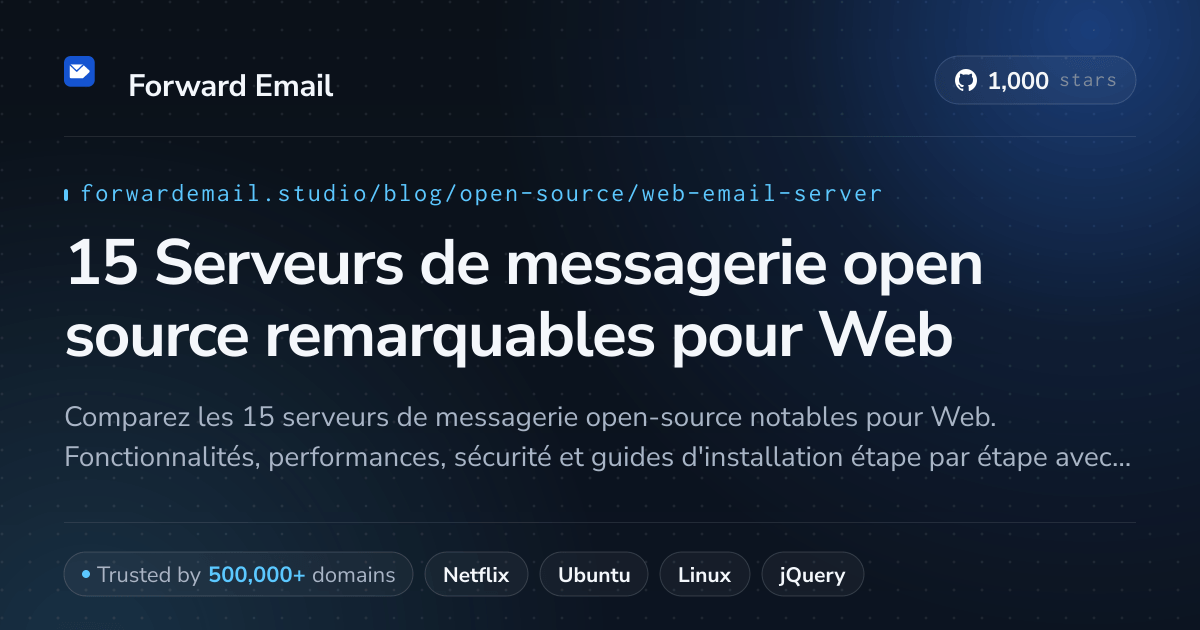 15 Serveurs de messagerie open source remarquables pour Web 2026