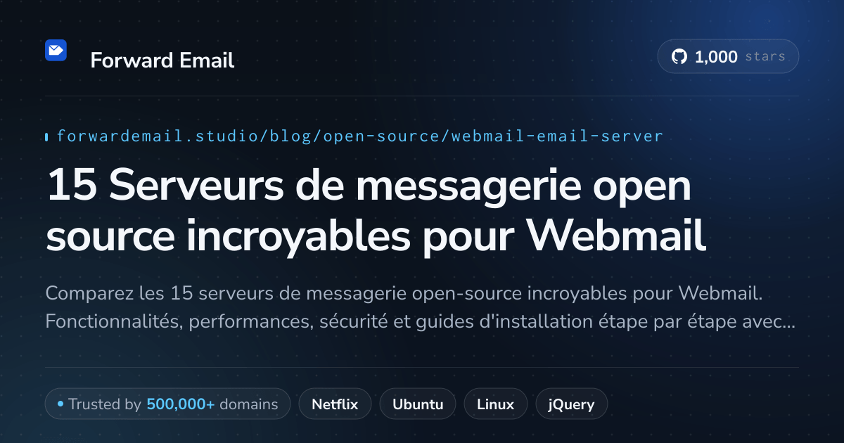 15 Serveurs de messagerie open source incroyables pour Webmail 2026