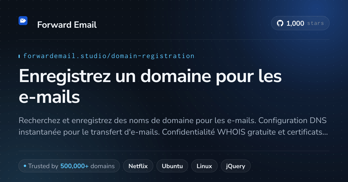 Enregistrez un domaine pour les e-mails - Trouvez votre nom de domaine parfait