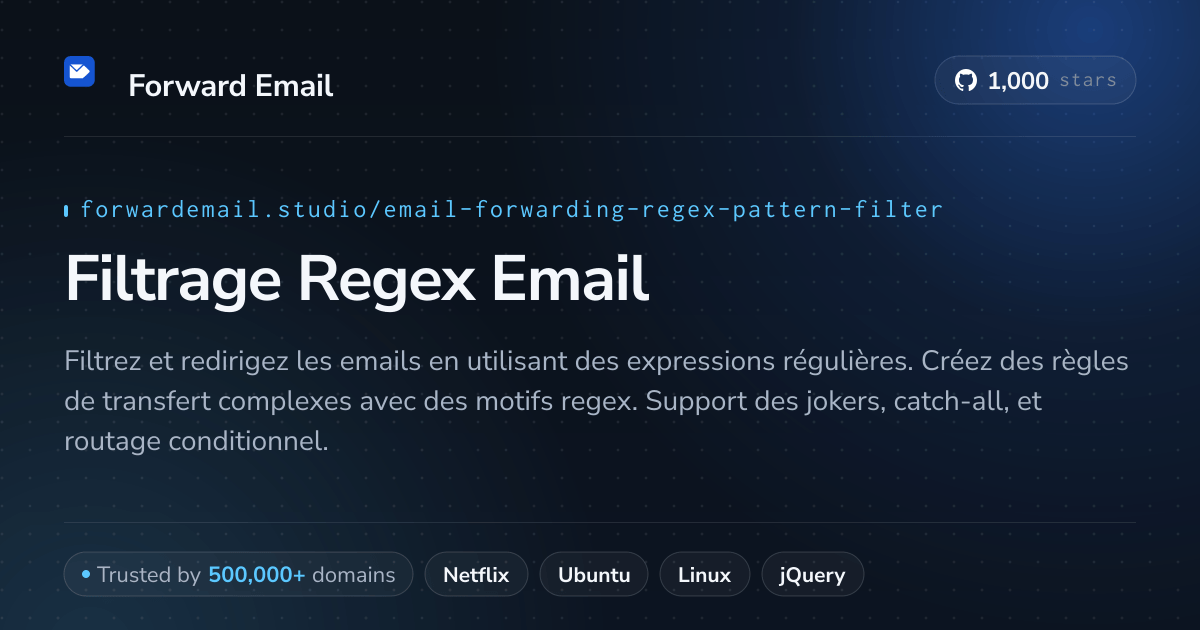 Filtrage Regex Email - Correspondance Avancée de Modèles pour Domaines Personnalisés