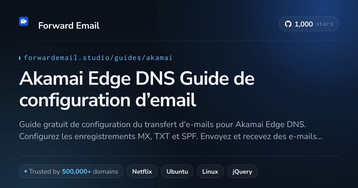 Comment configurer la messagerie électronique avec Akamai Edge DNS