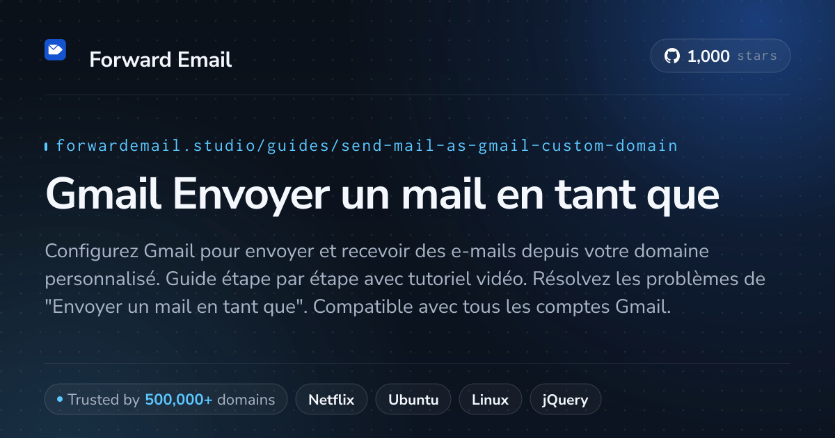 Comment configurer la messagerie électronique avec Send Mail As with Gmail
