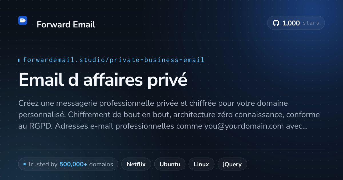 Email d affaires privé - Chiffré et sécurisé