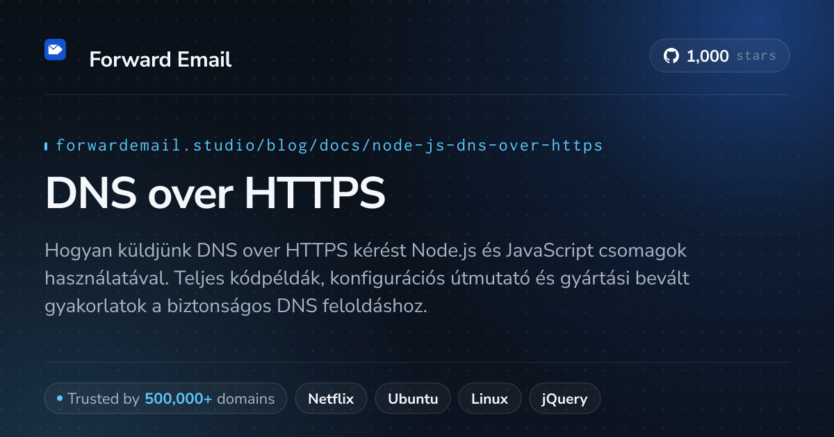 Node.js DNS HTTPS-en keresztül