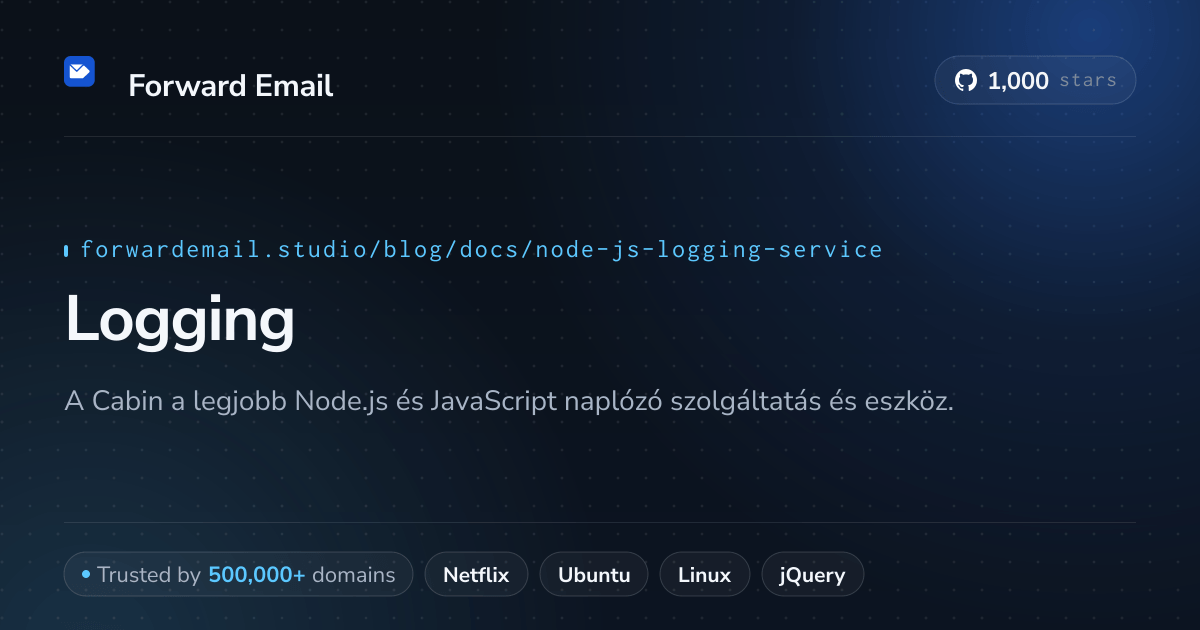 Node.js naplózási szolgáltatás
