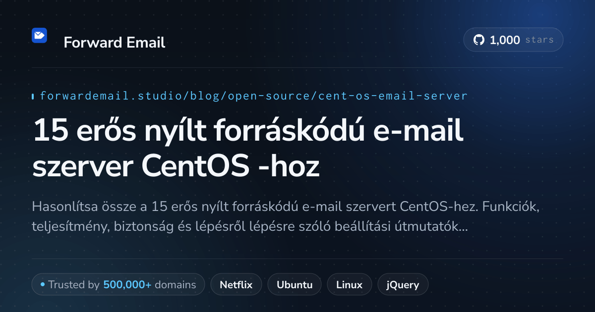 15 erős nyílt forráskódú e-mail szerver CentOS 2026-hoz