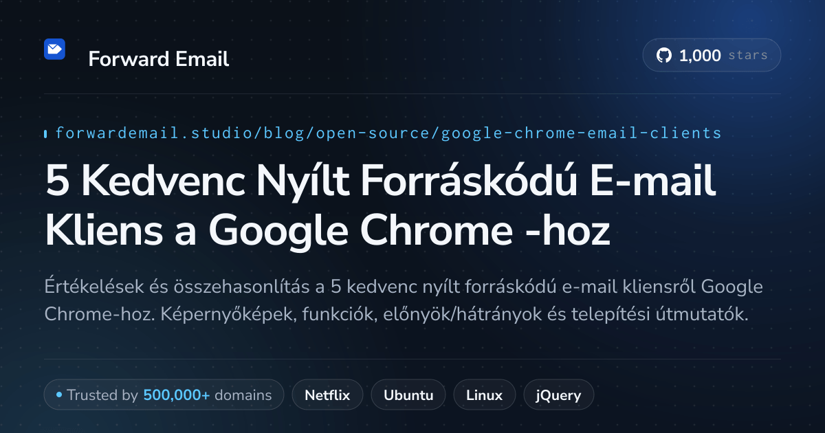 5 Kedvenc Nyílt Forráskódú E-mail Kliens a Google Chrome 2026-hoz