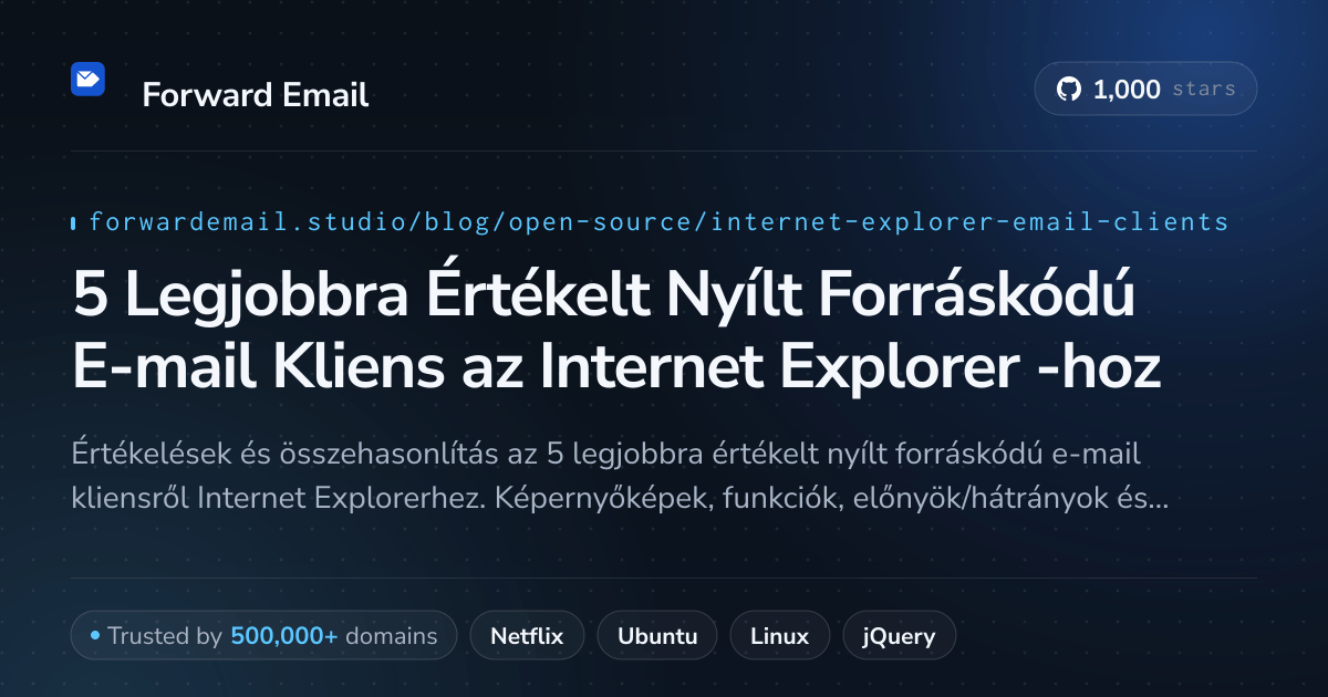 5 Legjobbra Értékelt Nyílt Forráskódú E-mail Kliens az Internet Explorer 2026-hoz