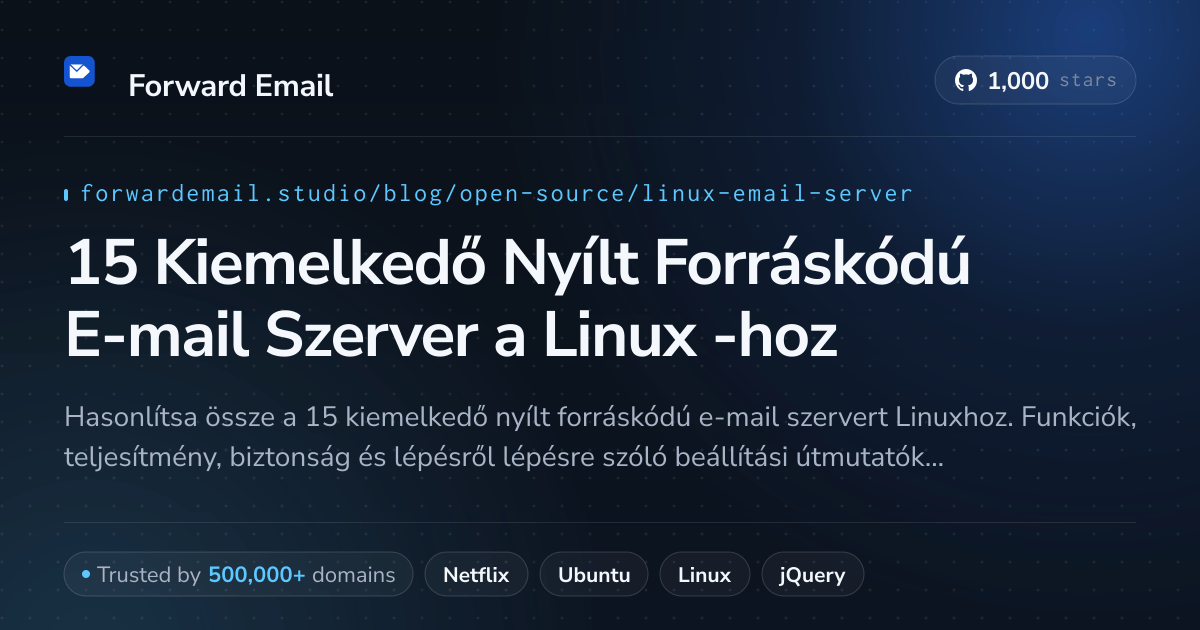 15 Kiemelkedő Nyílt Forráskódú E-mail Szerver a Linux 2026-hoz