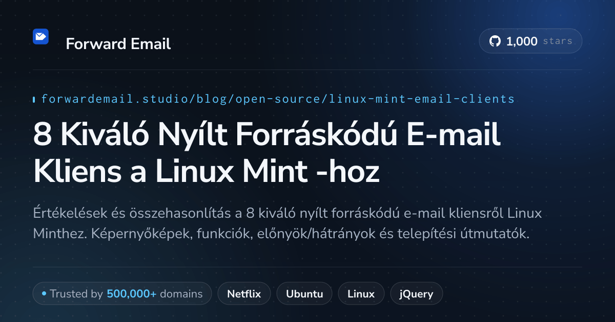 8 Kiváló Nyílt Forráskódú E-mail Kliens a Linux Mint 2026-hoz