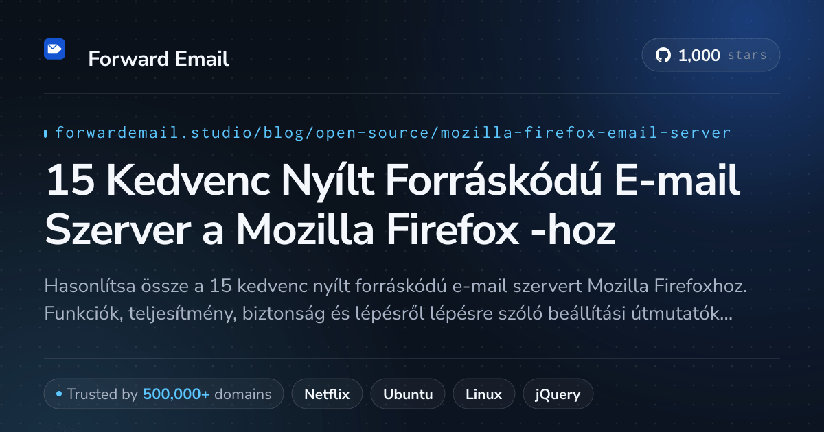 15 Kedvenc Nyílt Forráskódú E-mail Szerver a Mozilla Firefox 2026-hoz