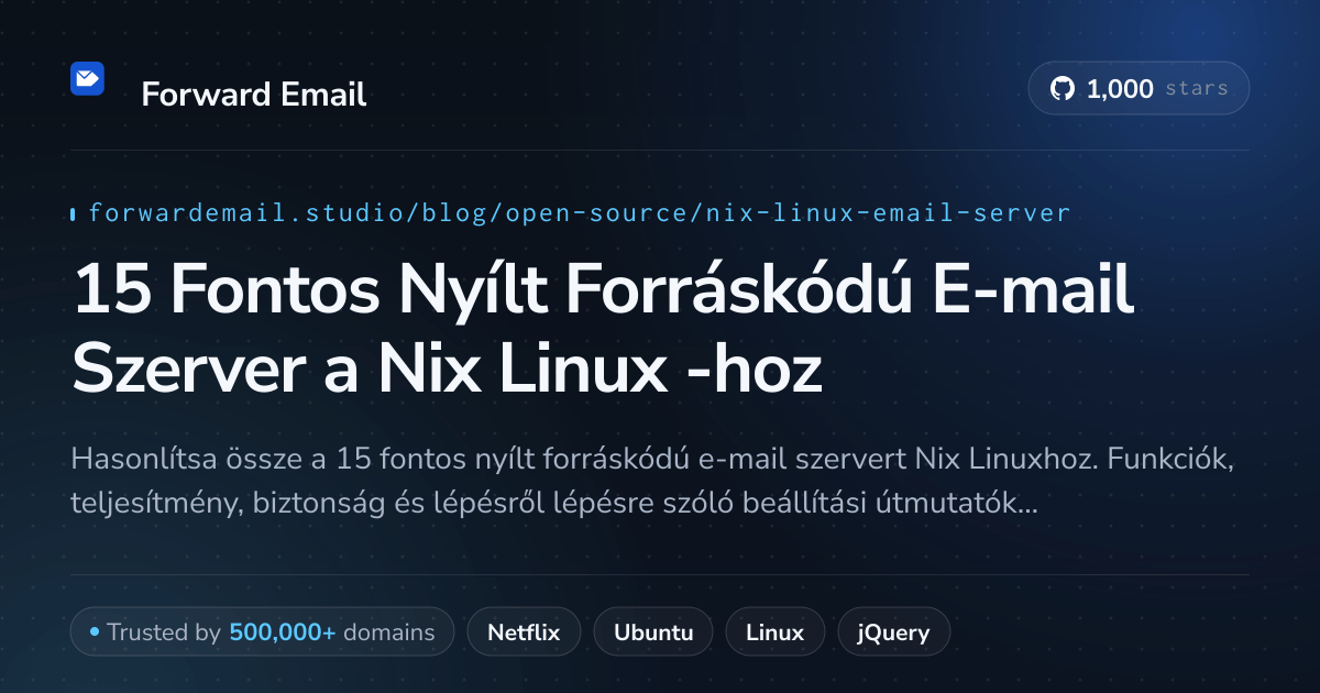 15 Fontos Nyílt Forráskódú E-mail Szerver a Nix Linux 2026-hoz