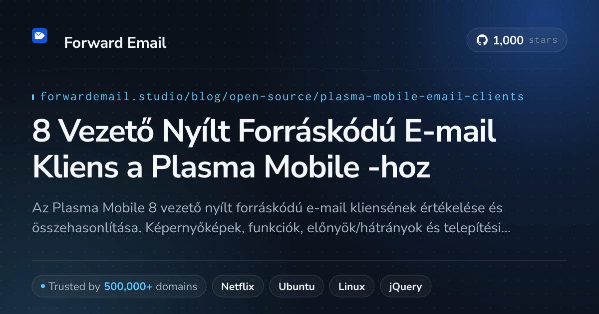 8 Vezető Nyílt Forráskódú E-mail Kliens a Plasma Mobile 2026-hoz