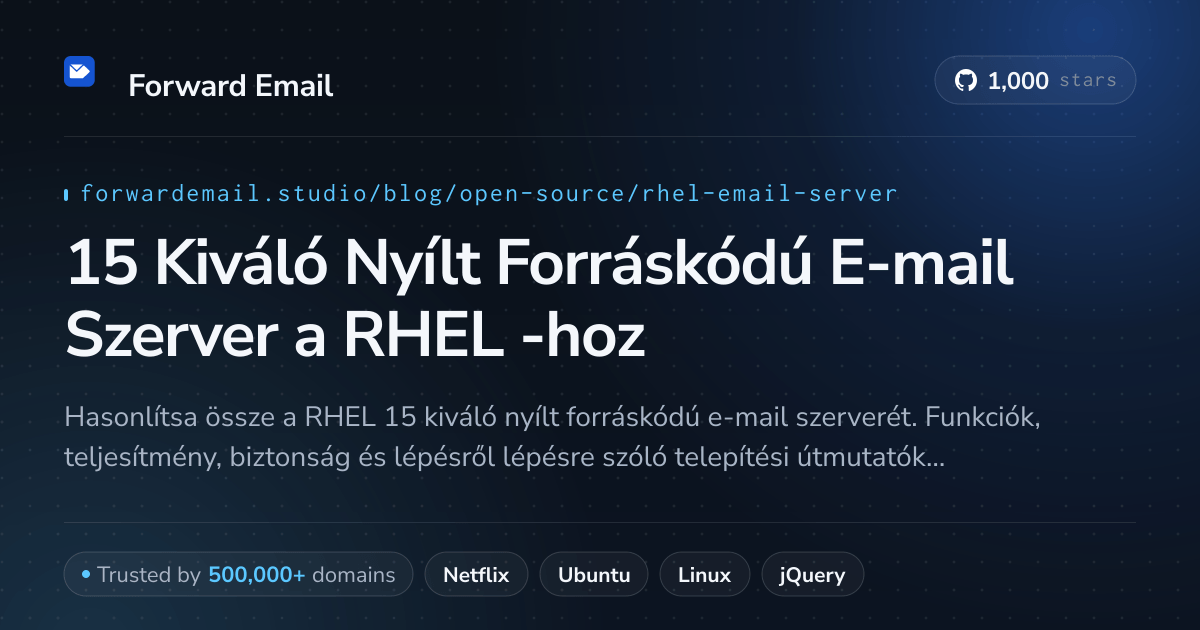 15 Kiváló Nyílt Forráskódú E-mail Szerver a RHEL 2026-hoz
