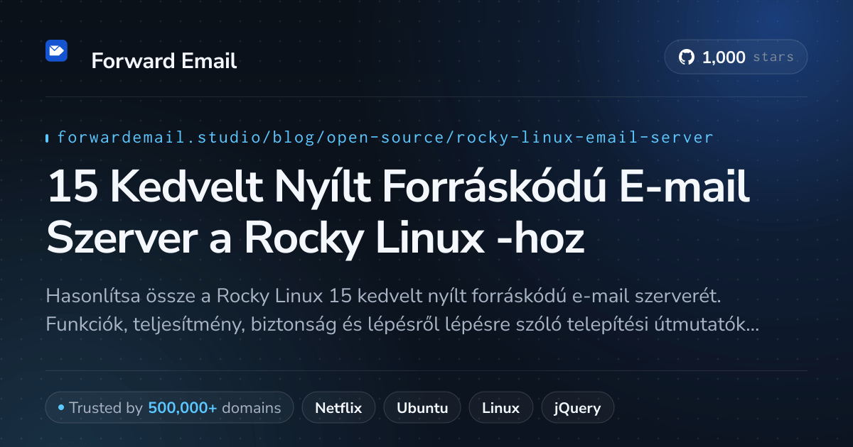 15 Kedvelt Nyílt Forráskódú E-mail Szerver a Rocky Linux 2026-hoz