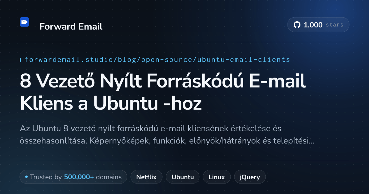 8 Vezető Nyílt Forráskódú E-mail Kliens a Ubuntu 2026-hoz