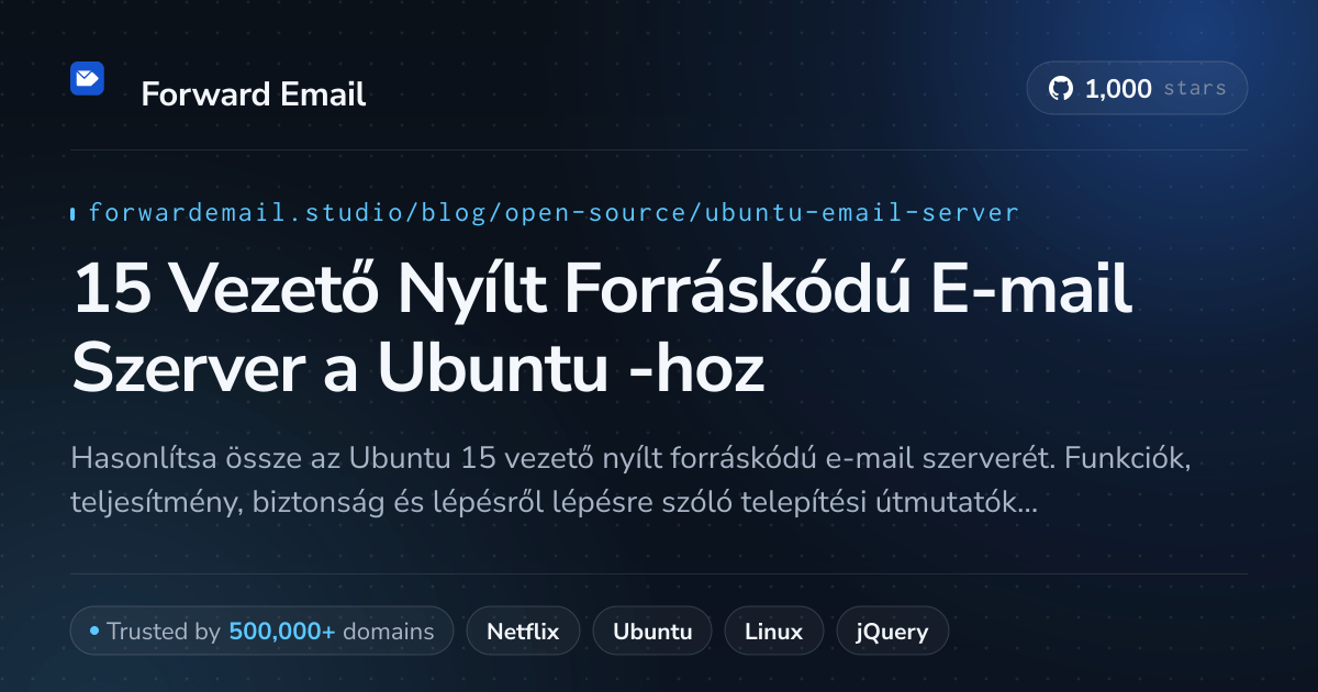 15 Vezető Nyílt Forráskódú E-mail Szerver a Ubuntu 2026-hoz