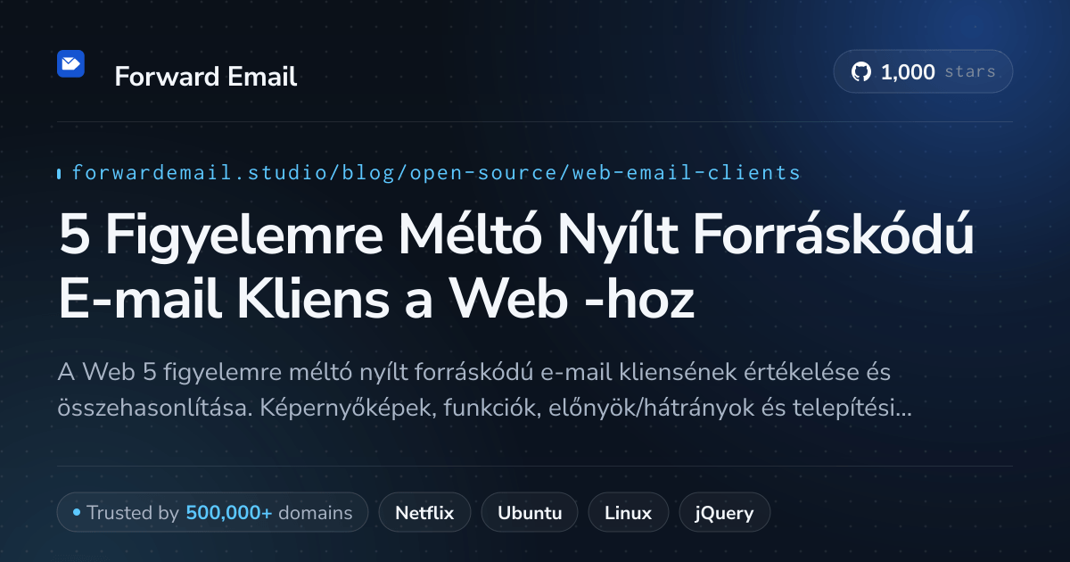 5 Figyelemre Méltó Nyílt Forráskódú E-mail Kliens a Web 2026-hoz