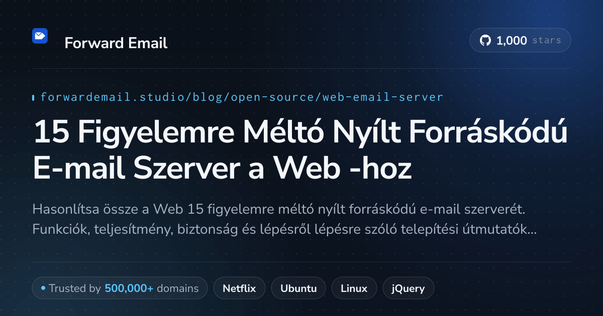 15 Figyelemre Méltó Nyílt Forráskódú E-mail Szerver a Web 2026-hoz
