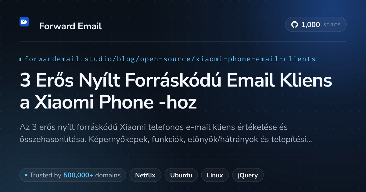 3 Erős Nyílt Forráskódú Email Kliens a Xiaomi Phone 2026-hoz