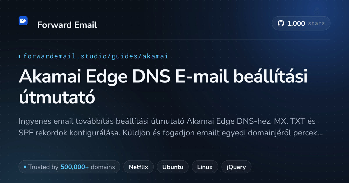 Hogyan állítsd be az e-mailt Akamai Edge DNS segítségével