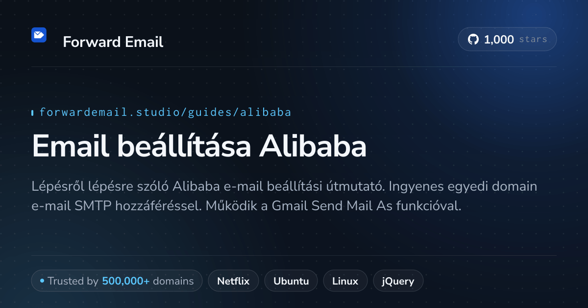 Hogyan állítsd be az e-mailt Alibaba segítségével