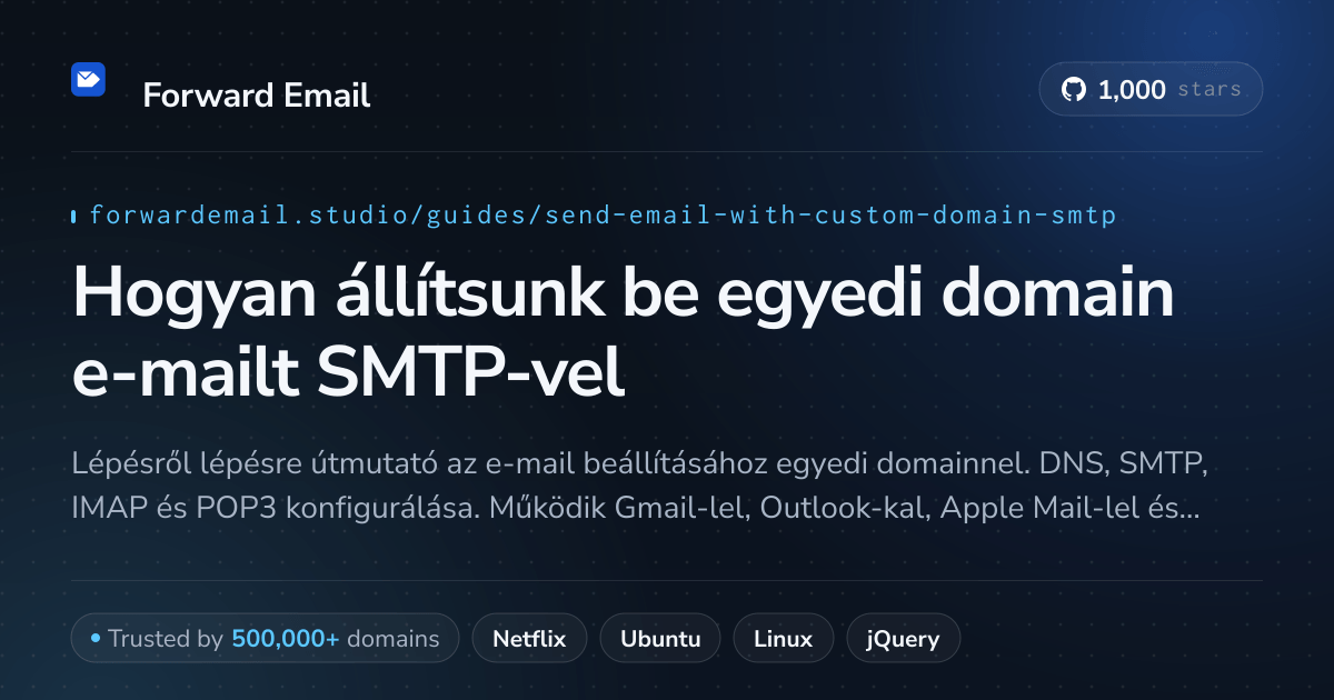 Hogyan állítsd be az e-mailt Send Email with Custom Domain segítségével