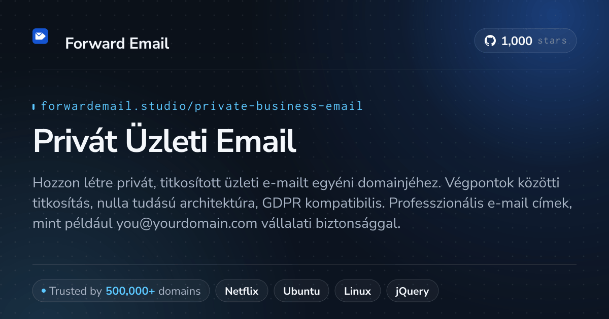 Privát Üzleti Email - Encrypted & Secure