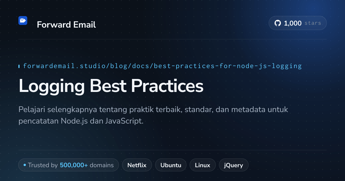 Praktik Terbaik untuk Pencatatan Node.js
