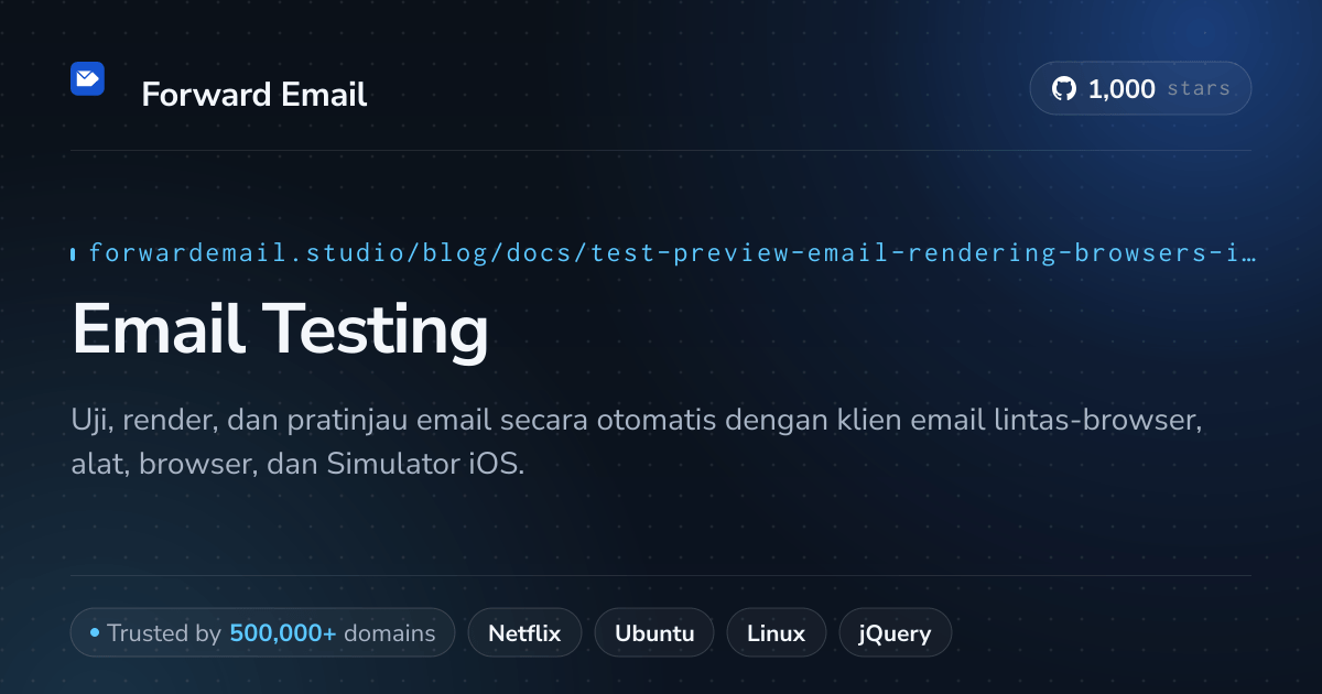 Pengujian Email untuk Peramban dan Simulator iOS