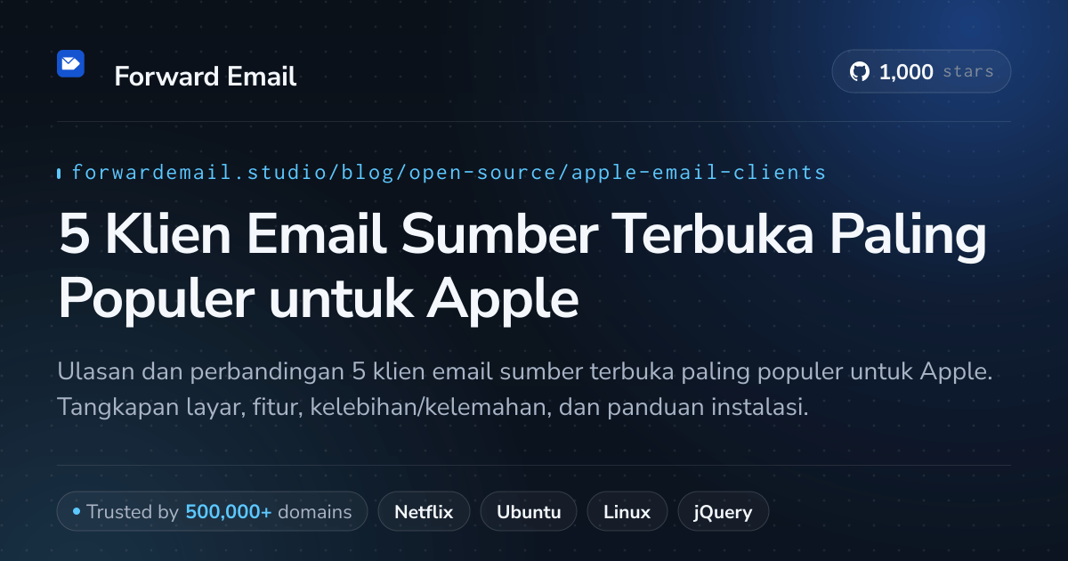5 Klien Email Sumber Terbuka Paling Populer untuk Apple 2026