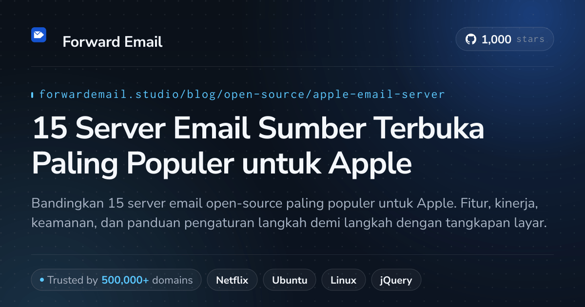 15 Server Email Sumber Terbuka Paling Populer untuk Apple 2026