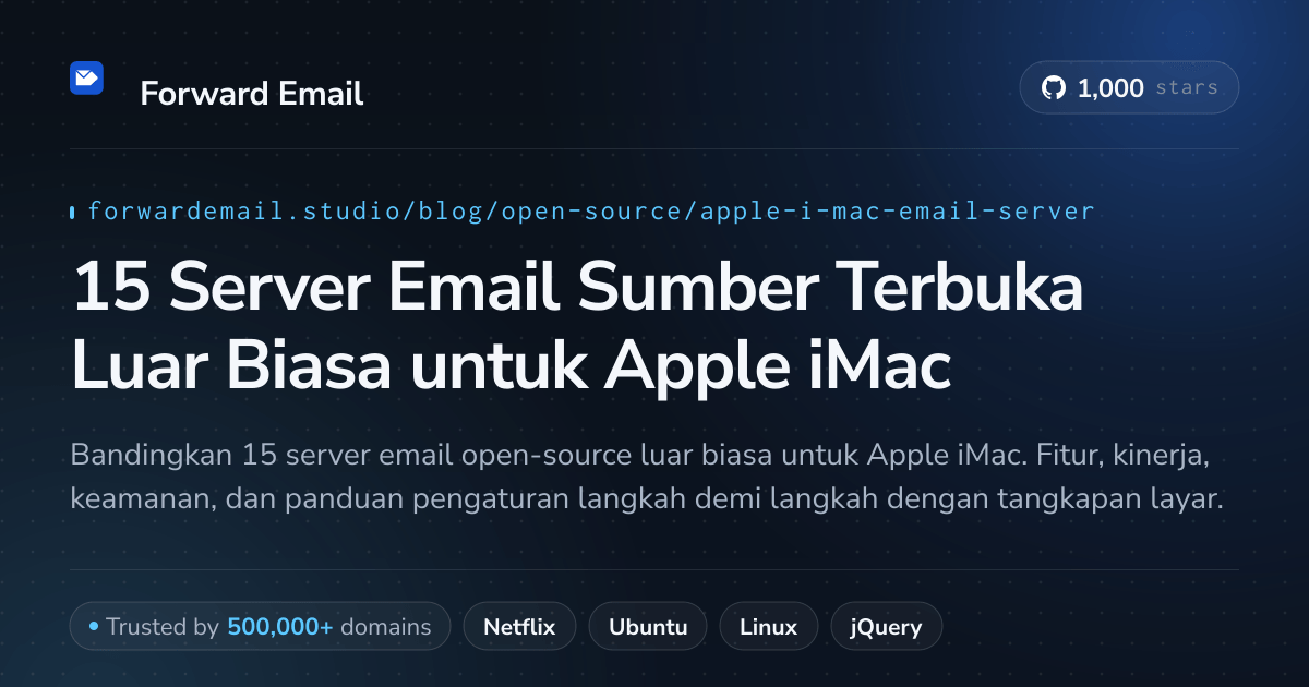 15 Server Email Sumber Terbuka Luar Biasa untuk Apple iMac 2026