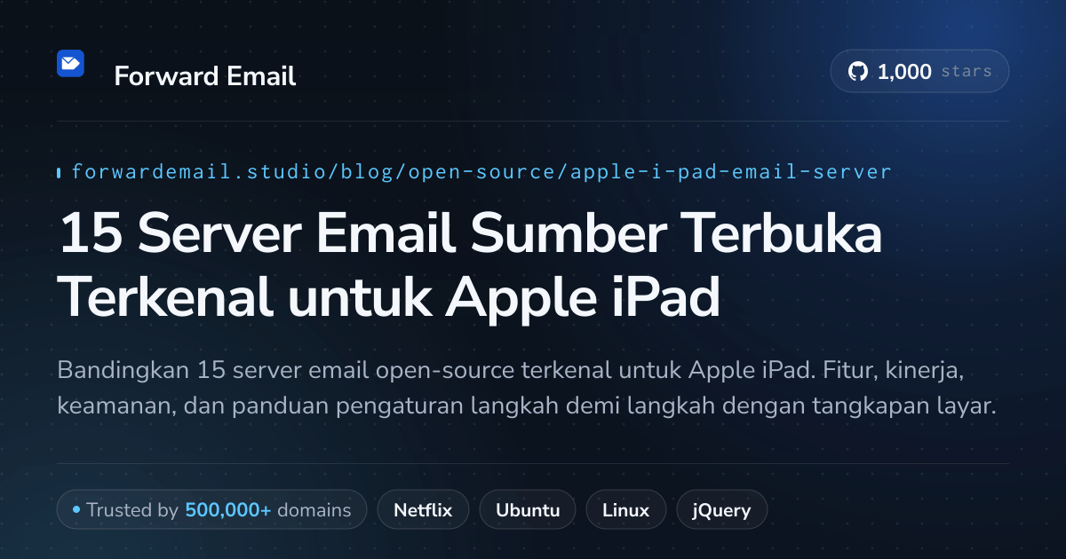 15 Server Email Sumber Terbuka Terkenal untuk Apple iPad 2026