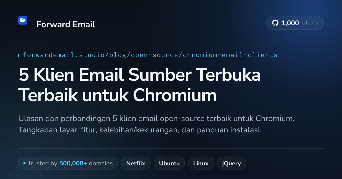 5 Klien Email Sumber Terbuka Terbaik untuk Chromium 2026