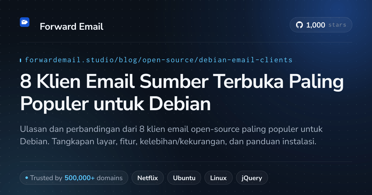 8 Klien Email Sumber Terbuka Paling Populer untuk Debian 2026