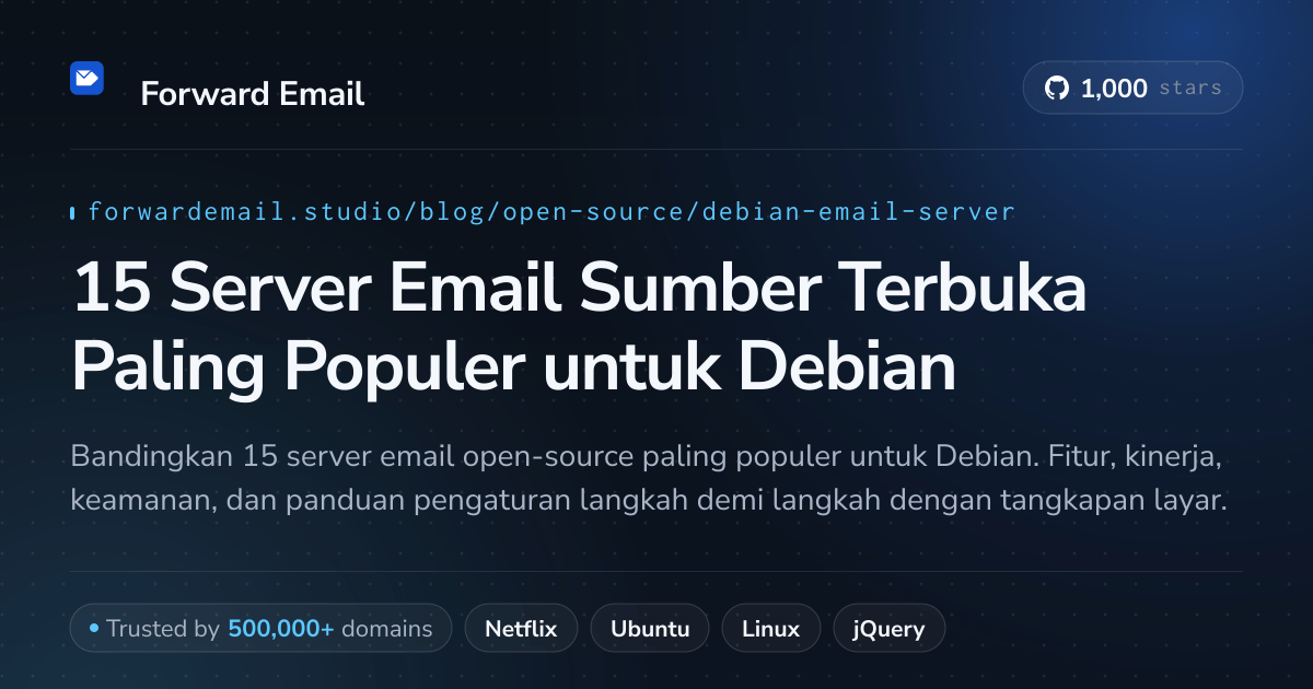 15 Server Email Sumber Terbuka Paling Populer untuk Debian 2026