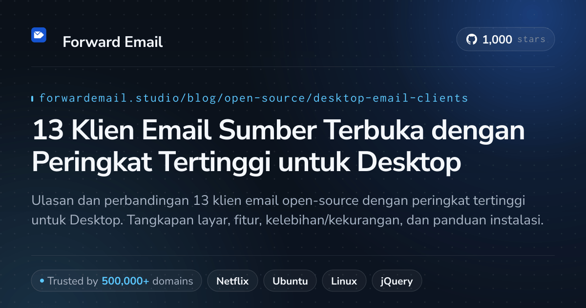 13 Klien Email Sumber Terbuka dengan Peringkat Tertinggi untuk Desktop 2026