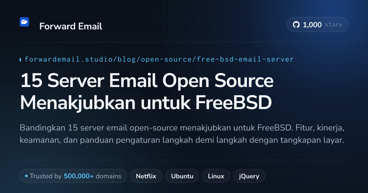 15 Server Email Open Source Menakjubkan untuk FreeBSD 2026